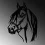 Wallity Horse Head Escultura de Pared de Metal Negra